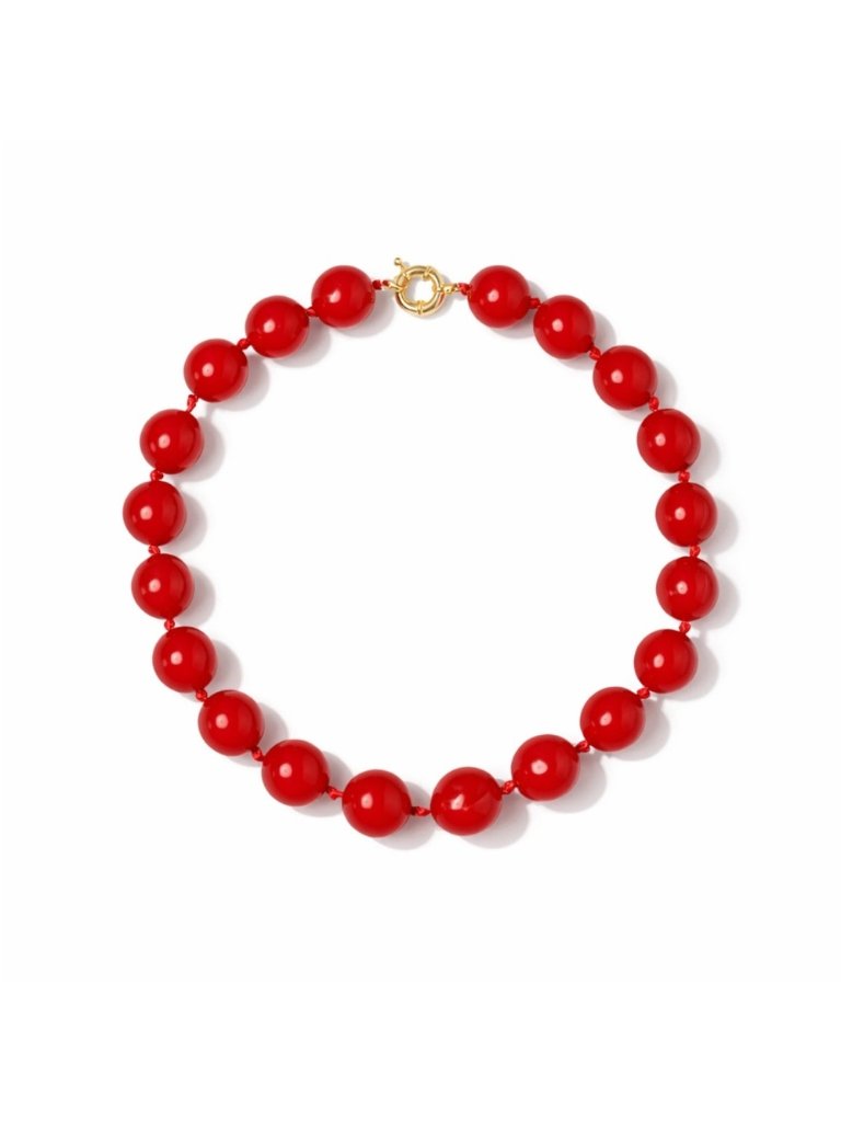 New! Red Beaded Necklace Sailor Knot (3044) Nwot